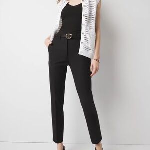 White House Black Market Classic Black Cropped Pants slimming stretch fab size 6